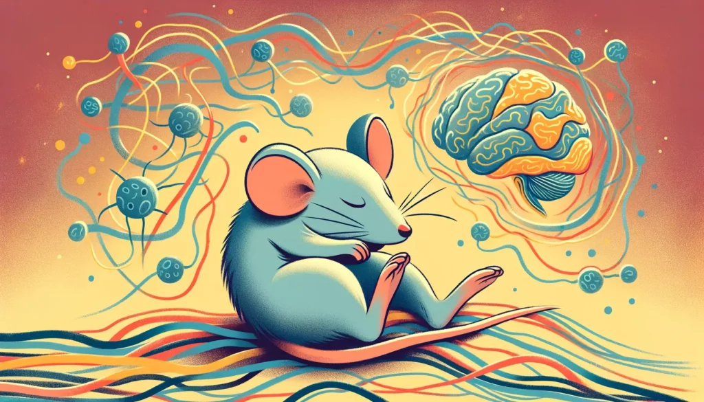 An illustration depicting the concept of the positive impact of napping on brain plasticity and memory formation, inspired by recent research on mice