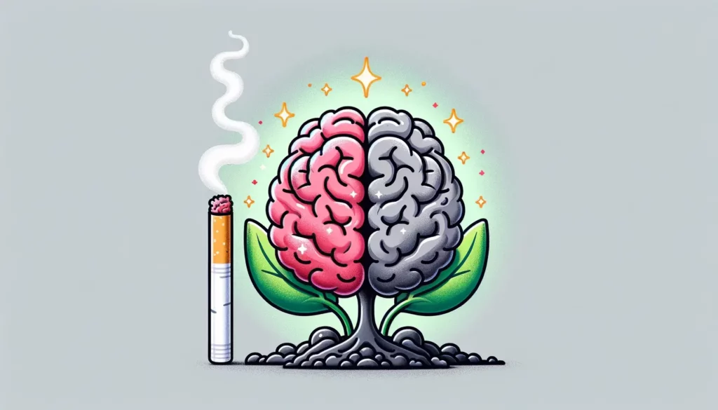 An illustration highlighting the importance of quitting smoking. The image should have a friendly and memorable style, suitable for being a representa