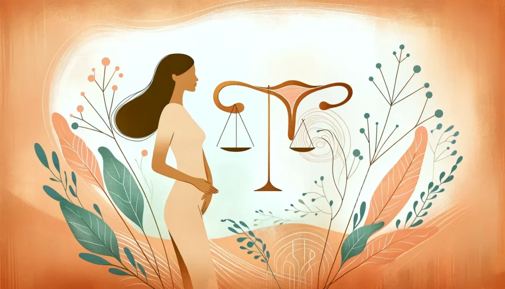 A warm and friendly illustration that subtly depicts the impact of underweight on female infertility. The image features an abstract representation of